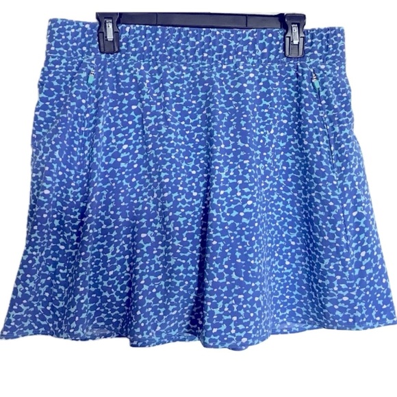 T by Talbots Blue and Green Print Golf/Tennis Athletic Skort - Picture 3 of 8